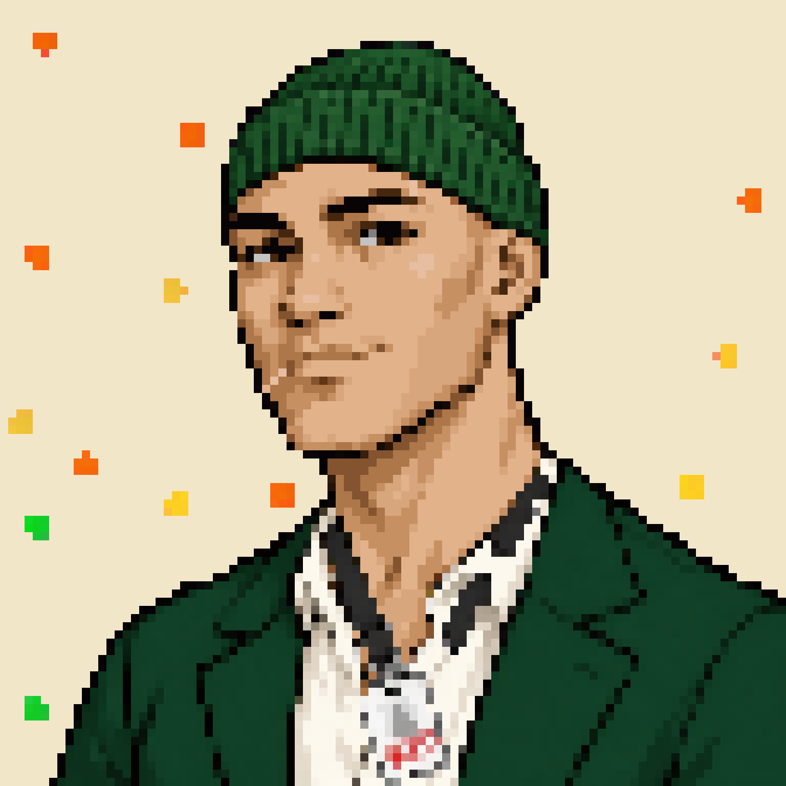 EX-EMPLOYEE 1204, Hugo, a pixel portrait.