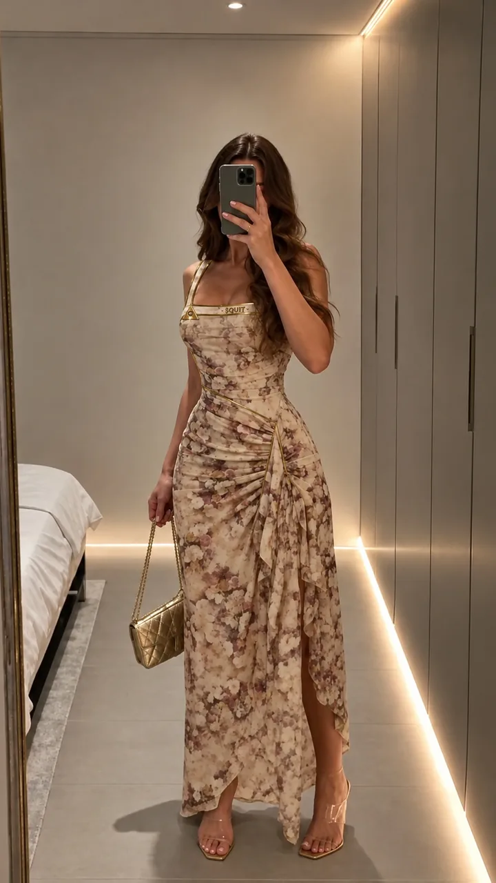 LUNA: CHAMPAGNE SLIP DRESS FIT CHECK