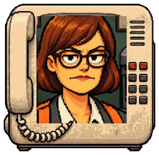 Brenda from HR, the desk-phone portrait from the show.